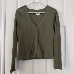 Pact Green Thermal Knit Waffle Tee